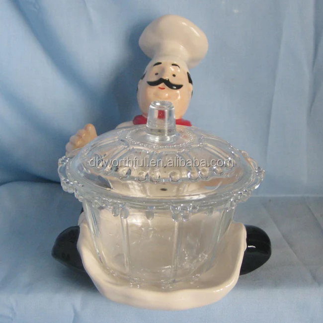 Fat Italian Chef Design Ceramic Utensil Holder For Kitchen,Ceramic Chef