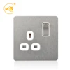 BS UK stainless steel wall 13a 1 gang 3 pin switch socket