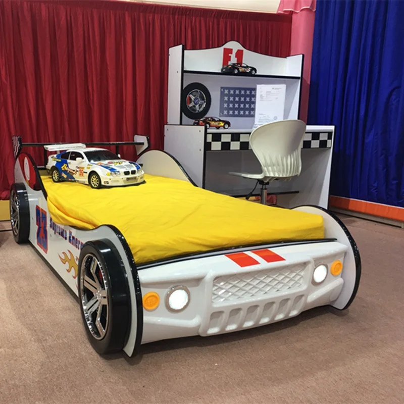 Child car bed modern luxury solid wood racing car bed