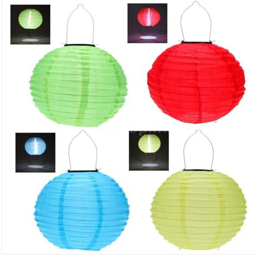 Outdoor Solar Powered Hanging Candle Paper Lantern Led Light Buy