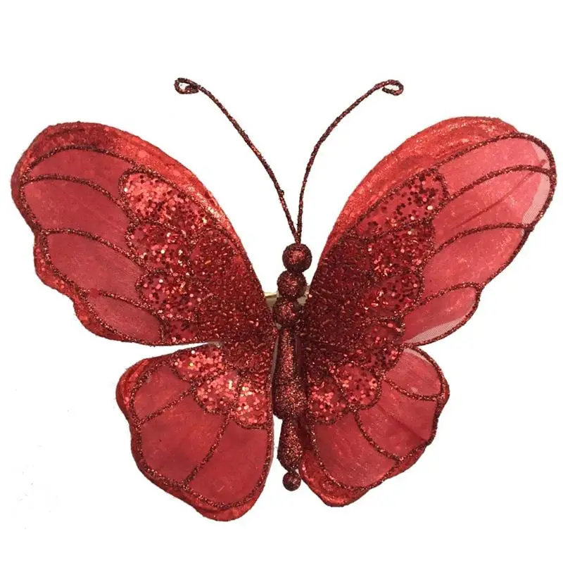 2019 Design Christmas Butterfly With Clip Decorative Butterfly