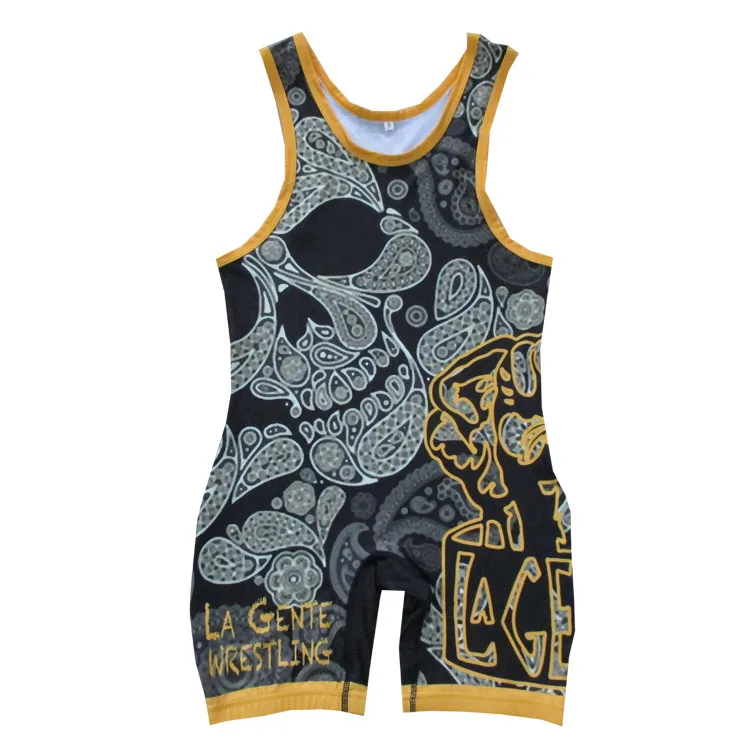 Cheap Sublimated Men Low Cut Custom Pro Youth Wrestling Singlet