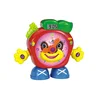 31cm English/Spanish funny apple toy learning Cartoon Clock for kid
