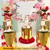 Party and birthday used mirror glass stainless steel cake display stand