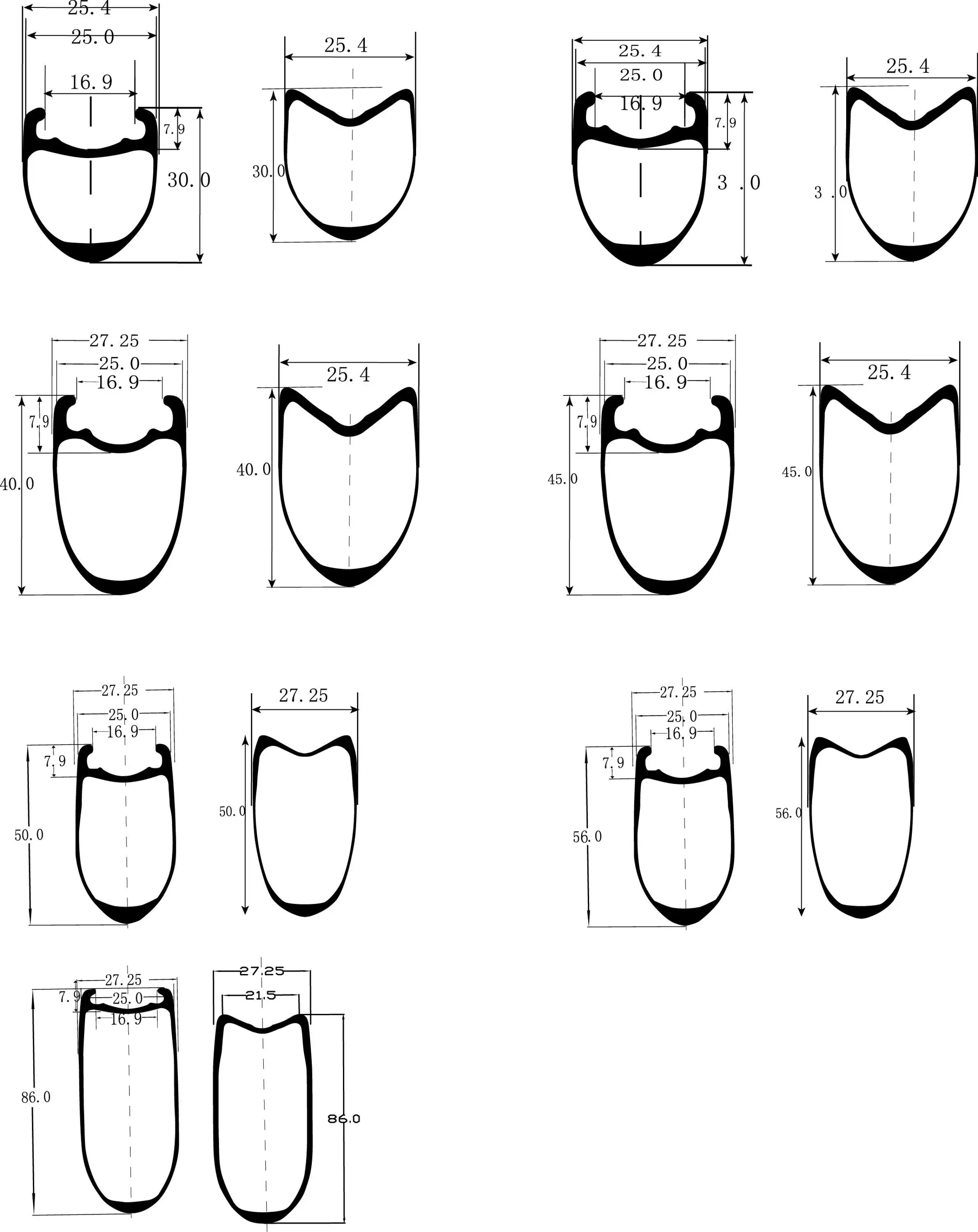 Carbon aero Rims 700C Road Bike Width27mm Wheels Clincher tubular rims 18k UD 3K wheel accept custom holes