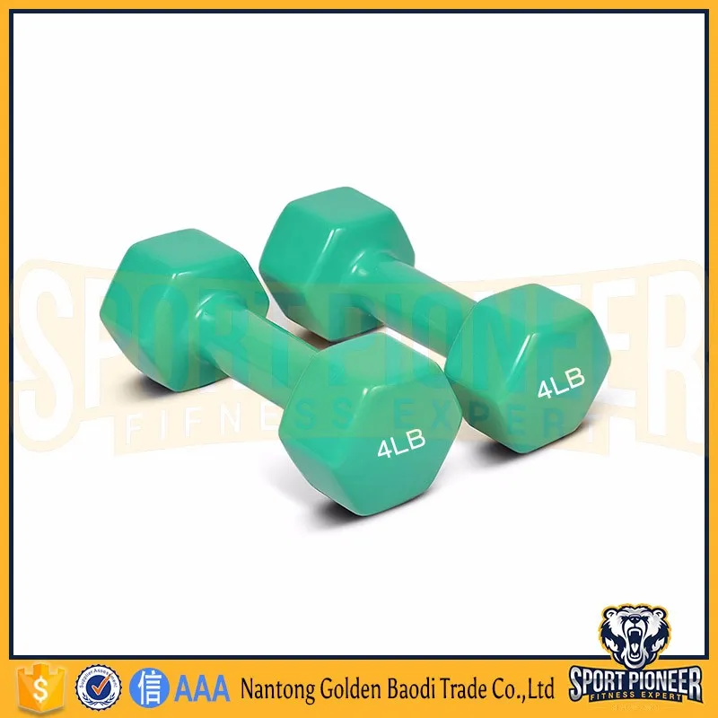 热卖pvc 涂层铸铁十六进制乙烯基哑铃