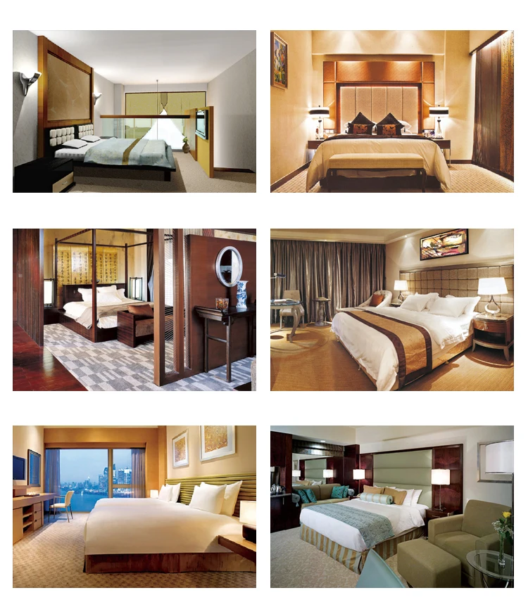High density board of wooden furniture beds modern hotel bed room sets