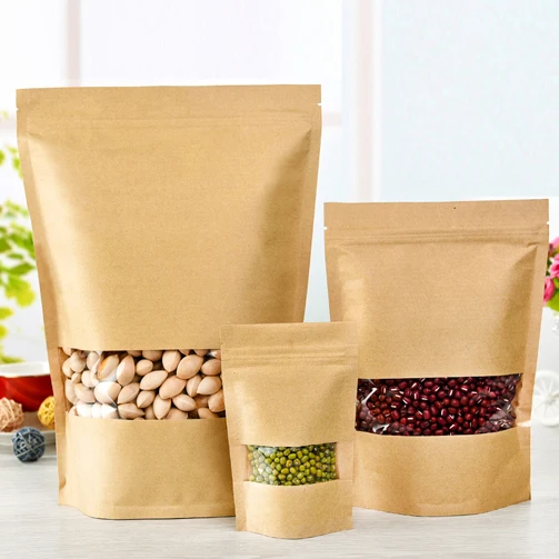 Snack use and food industrial use zipper kraft paper bag