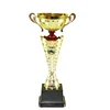 High quality school competition award trophies, large plastic golden champion trophy cup