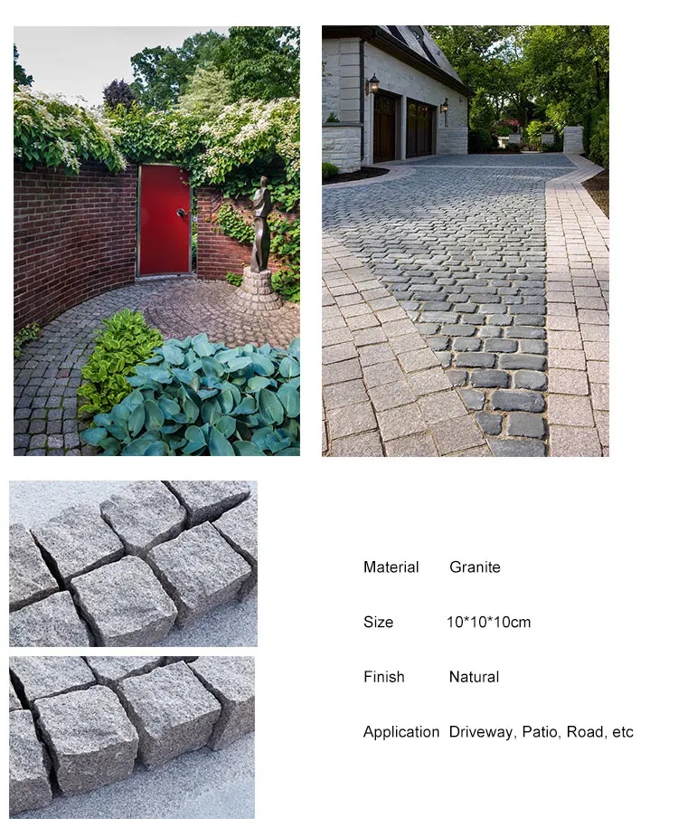 Samistone 10mm * 10mm Cobble Piedra Barato Granito Patio Entrada