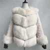 Woman Winter Jacket Coat Wholesale Female Fashion Real Fox Fur Lamb Fur Jackets Coats Custom Lamb Fur Coat