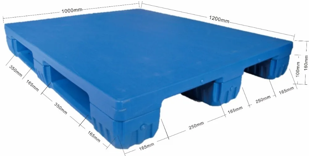 Heavy Duty Plastic Pallets For Food Grade 1200*1000*160 Mm Single Faced
