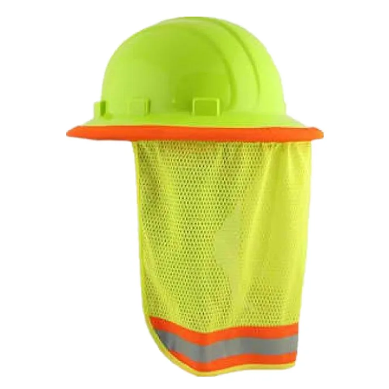High Visibility Mesh Safety Hard Hat Neck Shield Helmet Sun Shade With