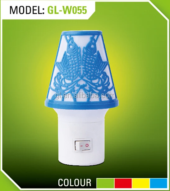 OEM butterfly Carved design shape 4 SMD mini switch Sensor plug in night light with 0.6W AC 110V or 220V W055