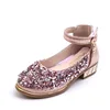2019 new bright diamonds princess shoes small high-heeled shiny kids dance shoes