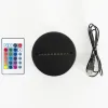 Battery Operated Touch Switch Acrylic USB Rechargeable Base Led Night Light