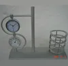 aluminium metal thermometer table promotional clocks with penholder