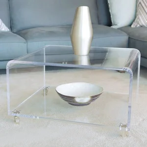 Perspex Clear Acrylic Coffee Table With Wheels Perspex Clear