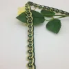 emerald green scroll braid metallic gold cord trimmings