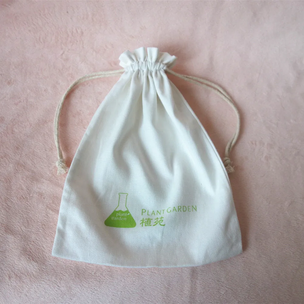 White Drawstring Cotton Pouch Custom Printed Muslin Bags Bag Product On Alibaba