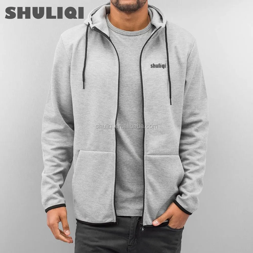 New 2016 Blank Zip Up Grey Hoodies 100 Cotton Hoodie Printed Logo On