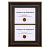 14x20 Ornate Gold Black Design Double Certificate Frame Two 8.5x11 Inch Certificates and Diplomas
