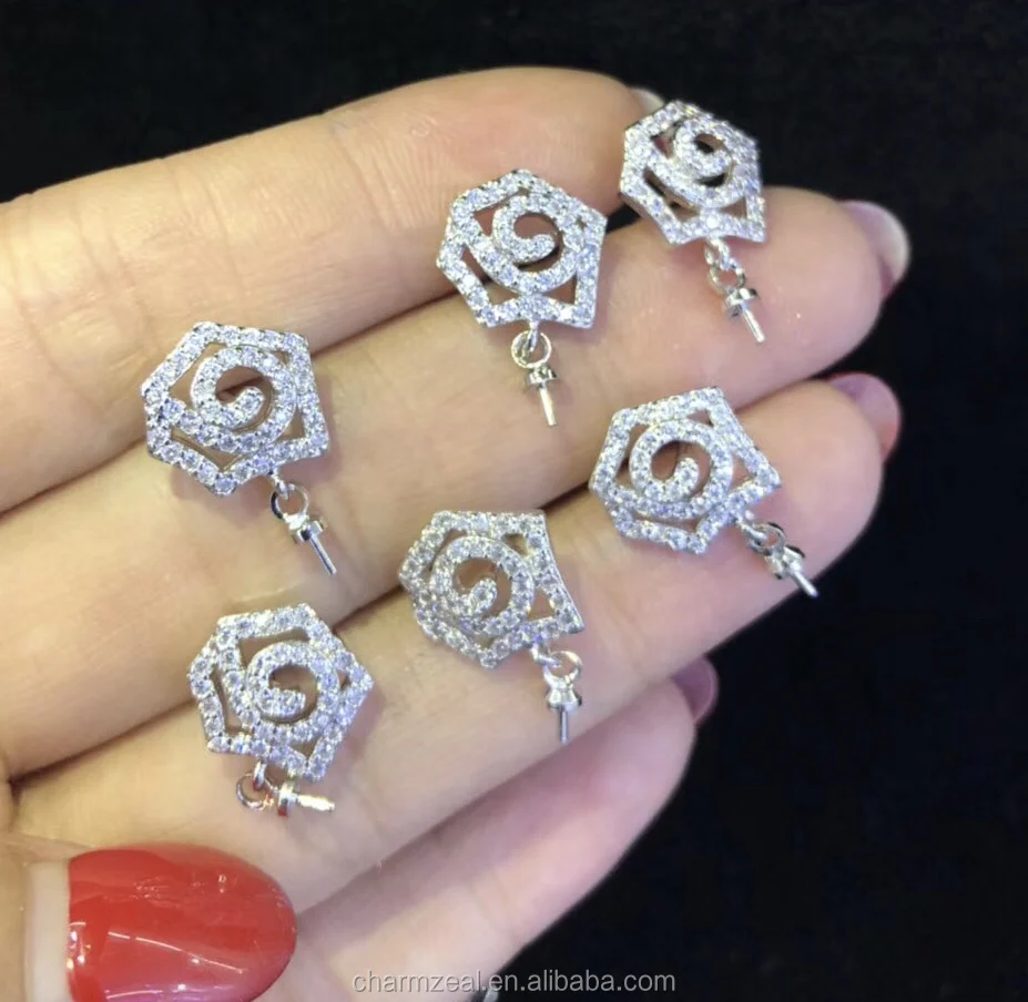 CZ-EMP0223 fashion unique earrings ear studs, knot earrings stud , baroque pearl earring design