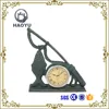 Antique green cast iron metal crafts ocean theme whale clock for home decoration