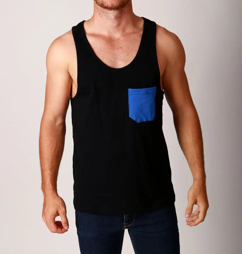 Loose Fit Tank Tops For Men With Contrast Pocket Buy Loose Fit Tank