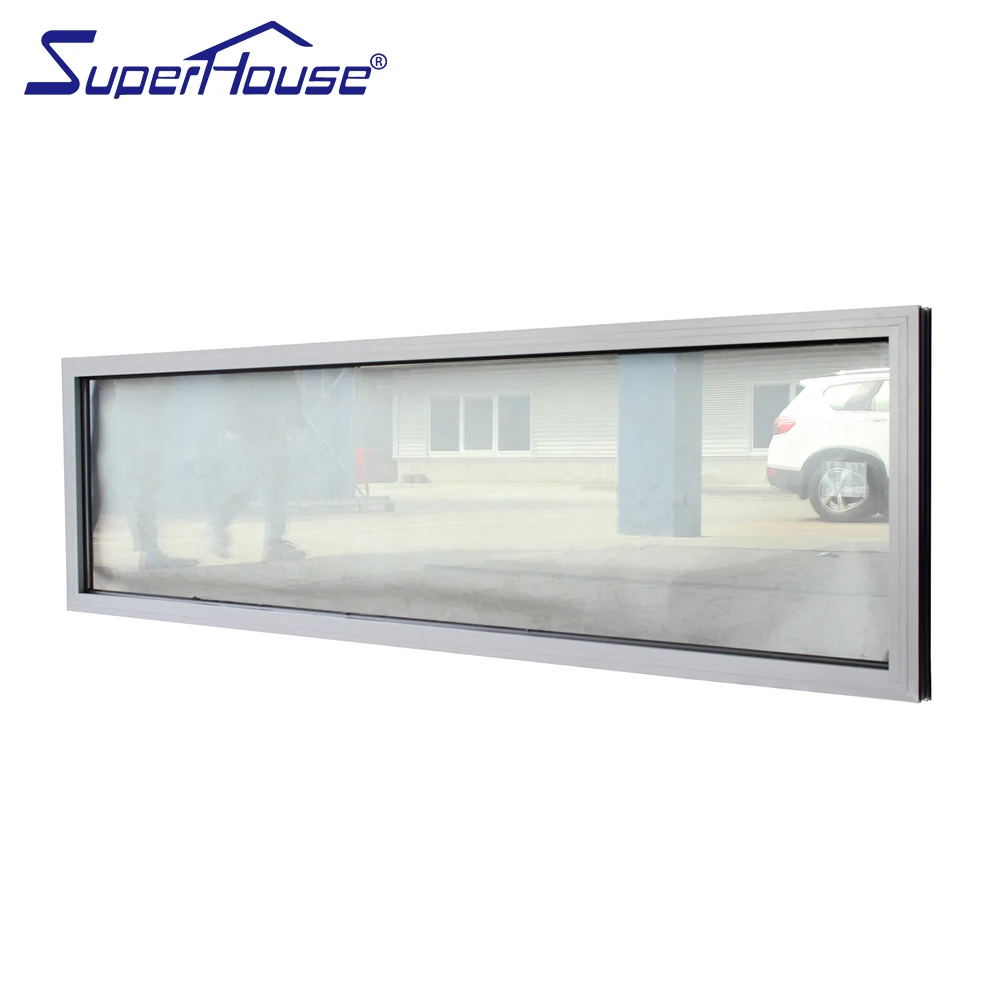 Superhouse new design aluminum fixed clear glass windows with built in blinds