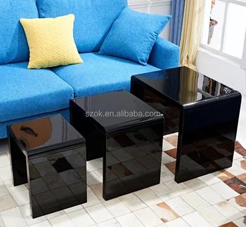 Modern Acrylic Stackable Nesting End Side Tables Stool Modern Acrylic Stackable Nesting End Side Tables Stool