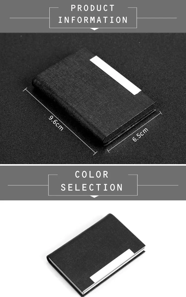 Business Name Card Holder Luxury Pu Leather & Stainless Steel Multi Color Credit Card Case Buy