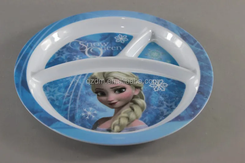 8.5" Melamine 3 Divide Plate, 100% Melamdine Section Plate