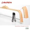 LAVINIA Laser Logo Space Saving Pant Hanger for Men and Women Bottom Hanger Beech Wood Hanger