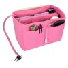 Best selling portable women makeup bag felt cosmetic handbag organizer insert bag