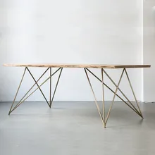 Modern Simple Design Trapezoid Flat Metal Cast Iron Table Legs For Boreal Europe Style Por Deign Geometric Metal Table Legs Furniture Frame