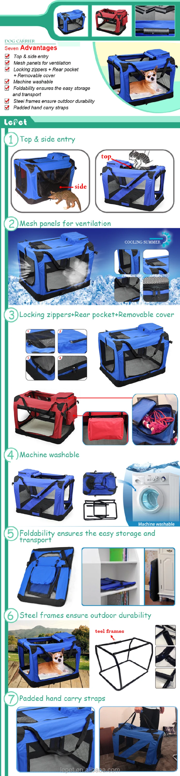 Soft pet carrier Pet Dog Cat Carrier Airline Approved soft pet carrier crate