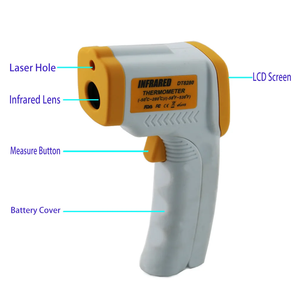 Gun Contact Digital Laser Infrared Ir Thermometer 50280 C Instant