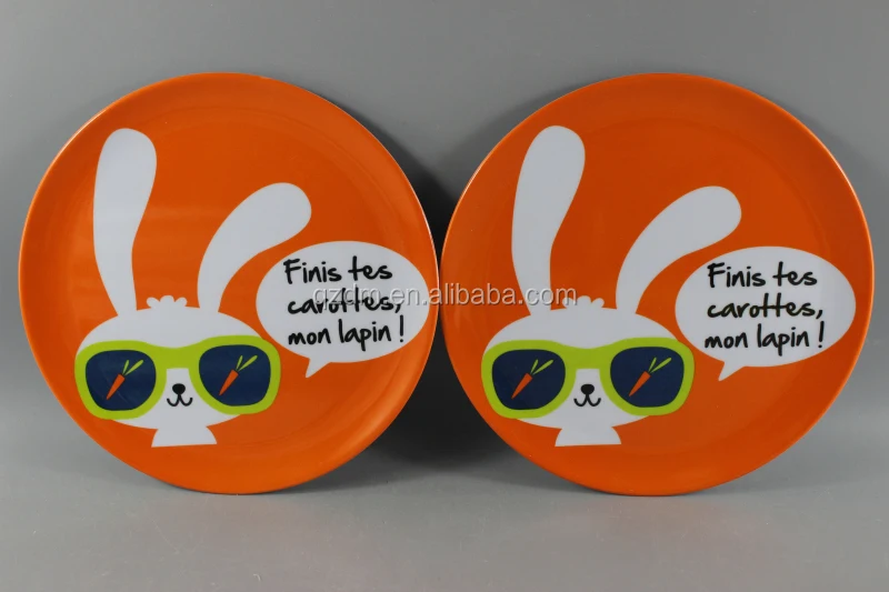 Rabbit Print 100% Melamine Kids Plate Plastic Candy Dishes Rabbit