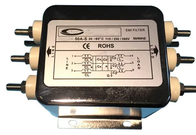 50a 100a 三相 emi 电力滤波器