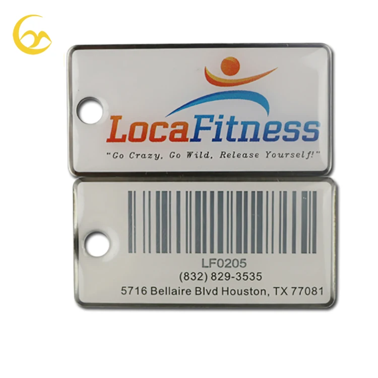 Fitness Health Club Gym Gymnasium Unique Barcode Id Number Key Tag Key