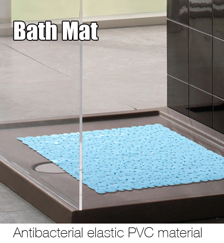 Pvc Non Slip Bath Mat Mildew Resistant Pebbles Shower Mat With Non Slip