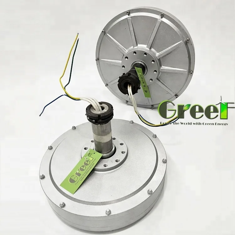 générateur à un aimant permanent coreless de bas T/MN flux axial de 3kW pour la turbine de vent verticale