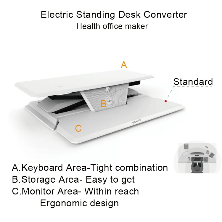 Modern Office Desk Converter Electric Height Adjustable Office