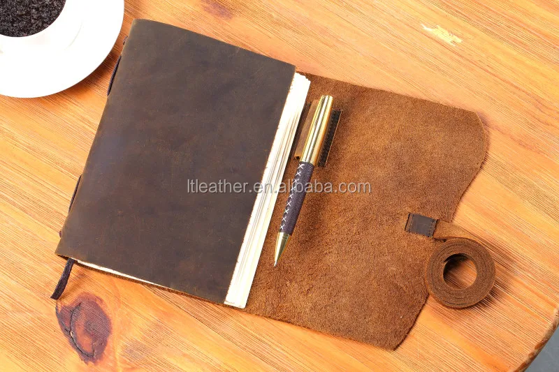 Antique crazy horse diary genuine writing notepad handmade notebook leather bound vintage leather journal notebook