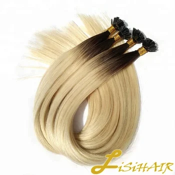 Thick Eng Prebonded Keratin Dark Root 2 60 Hair Extensions Flat