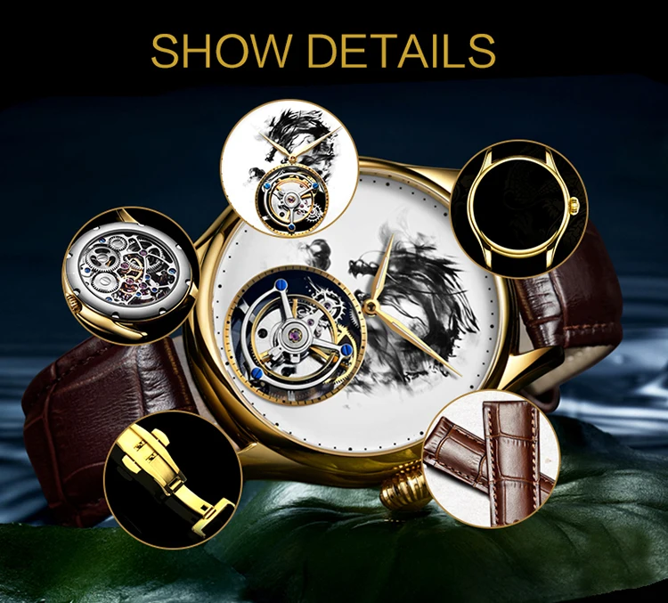 Leather strap movement custom mechanical oem watch women luxury wrist watch