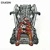 Custom embroidery patch personality personas 100% embroidery iron on backing heat seal border patches for clothing