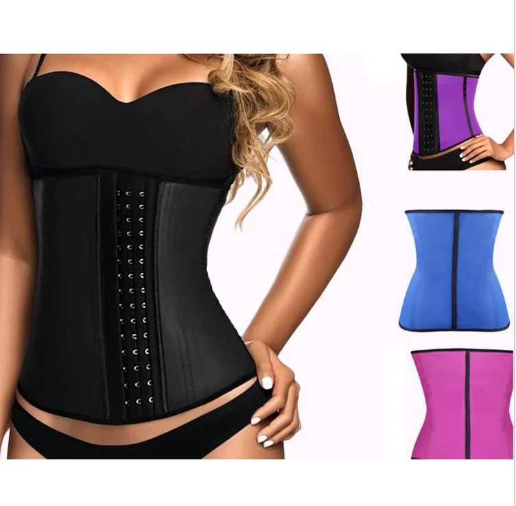 100 Latex Waist Trainer Corset 9 Steel Bone Shapewear Body Shapers