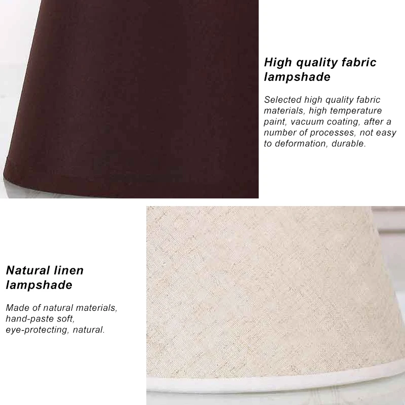 Contemporary Wood Wooden Table Lamp with White Square Drum Fabric Shade hot selling lights coffee table